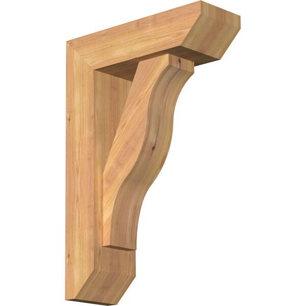 Ekena Millwork Funston Slat Smooth Bracket w/ Offset Brace, Western Red Cedar, 5 1/2"W x 16"D x 24"H BKT0604X16X24FST06SWR - main